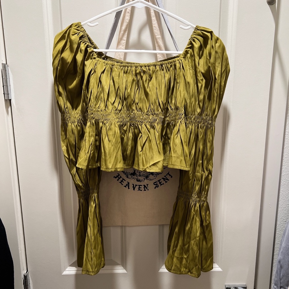 Oak+Fort OFF THE SHOULDER GATHERED TOP